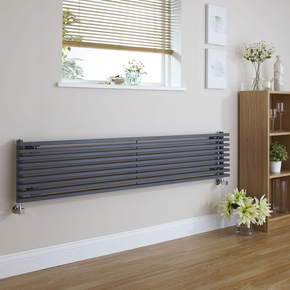 Parallel Designradiator Horizontaal Antraciet 34,2cm x 160cm x 8,4cm 1117Watt