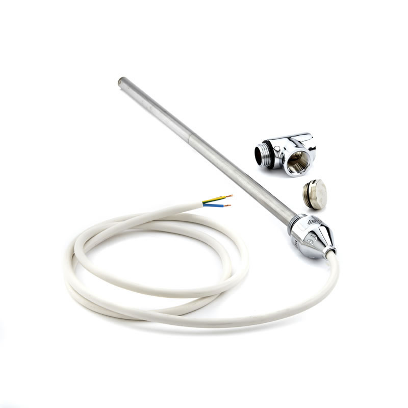 Elektrisch verwarmingselement - 300W - chroom inclusief Dual Fuel T-stuk