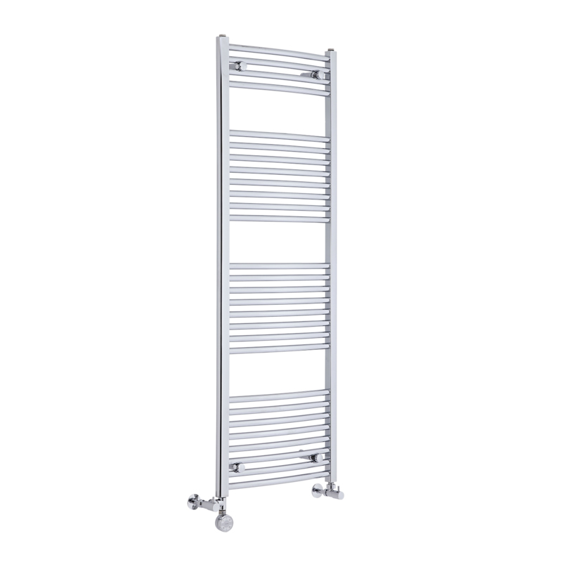 Ischia Gebogen Handdoekradiator Dual Fuel Chroom 150cm x 50cm x 4,5cm 552 Watt