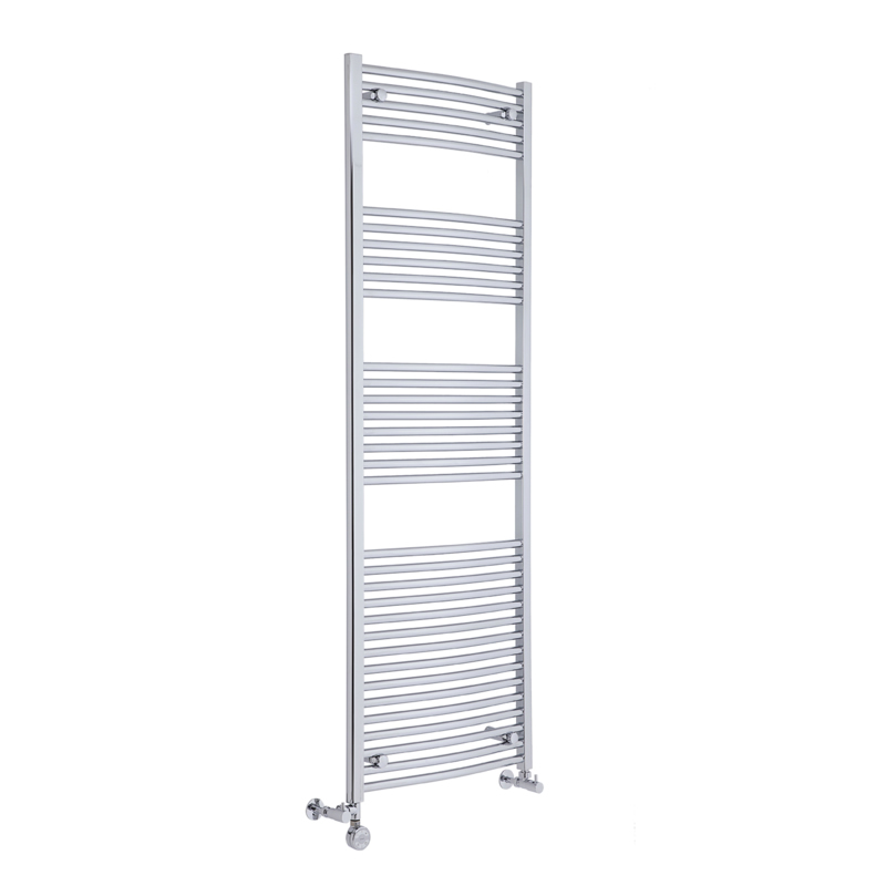 Ischia Gebogen Handdoekradiator Dual Fuel Chroom 180cm x 60cm x 5cm 759 Watt