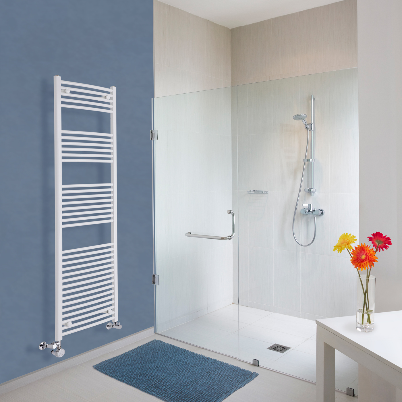 Etna Handdoekradiator Dual Fuel Wit 180cm x 50cm x 4,5cm 1000 Watt
