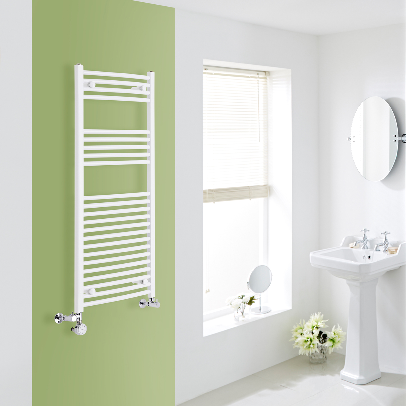 Etna Handdoekradiator Dual Fuel Wit 120cm x 50cm x 3cm 672 Watt