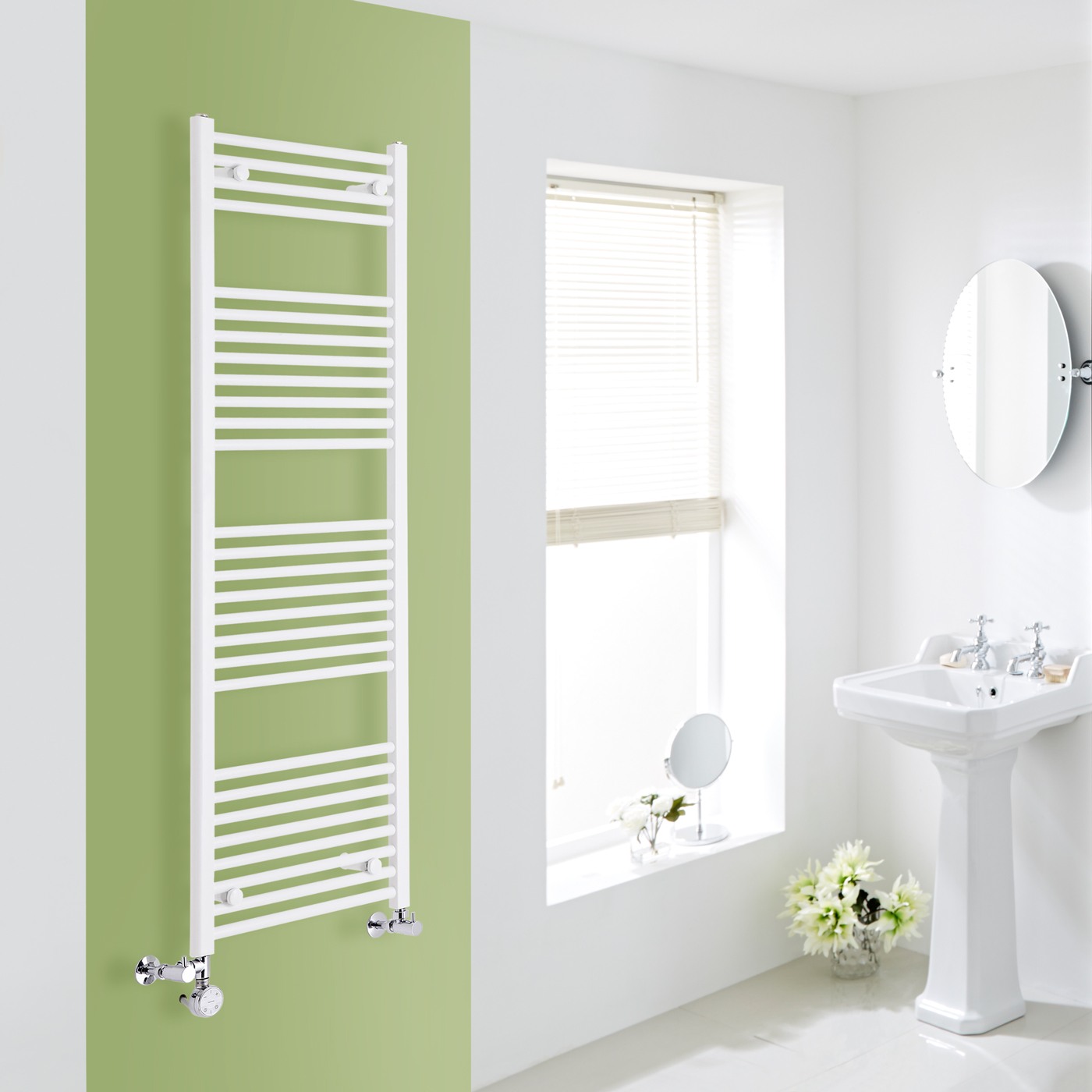 Etna Handdoekradiator Dual Fuel Wit 150cm x 50cm x 3cm 828 Watt