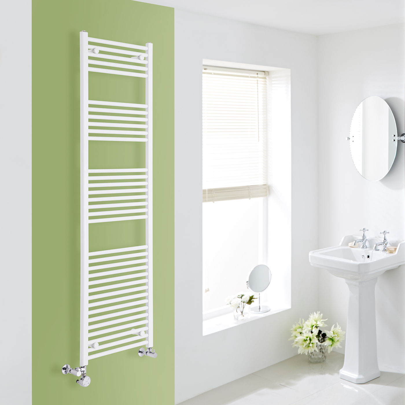 Etna Handdoekradiator Dual Fuel Wit 180cm x 50cm x 3cm 1000 Watt