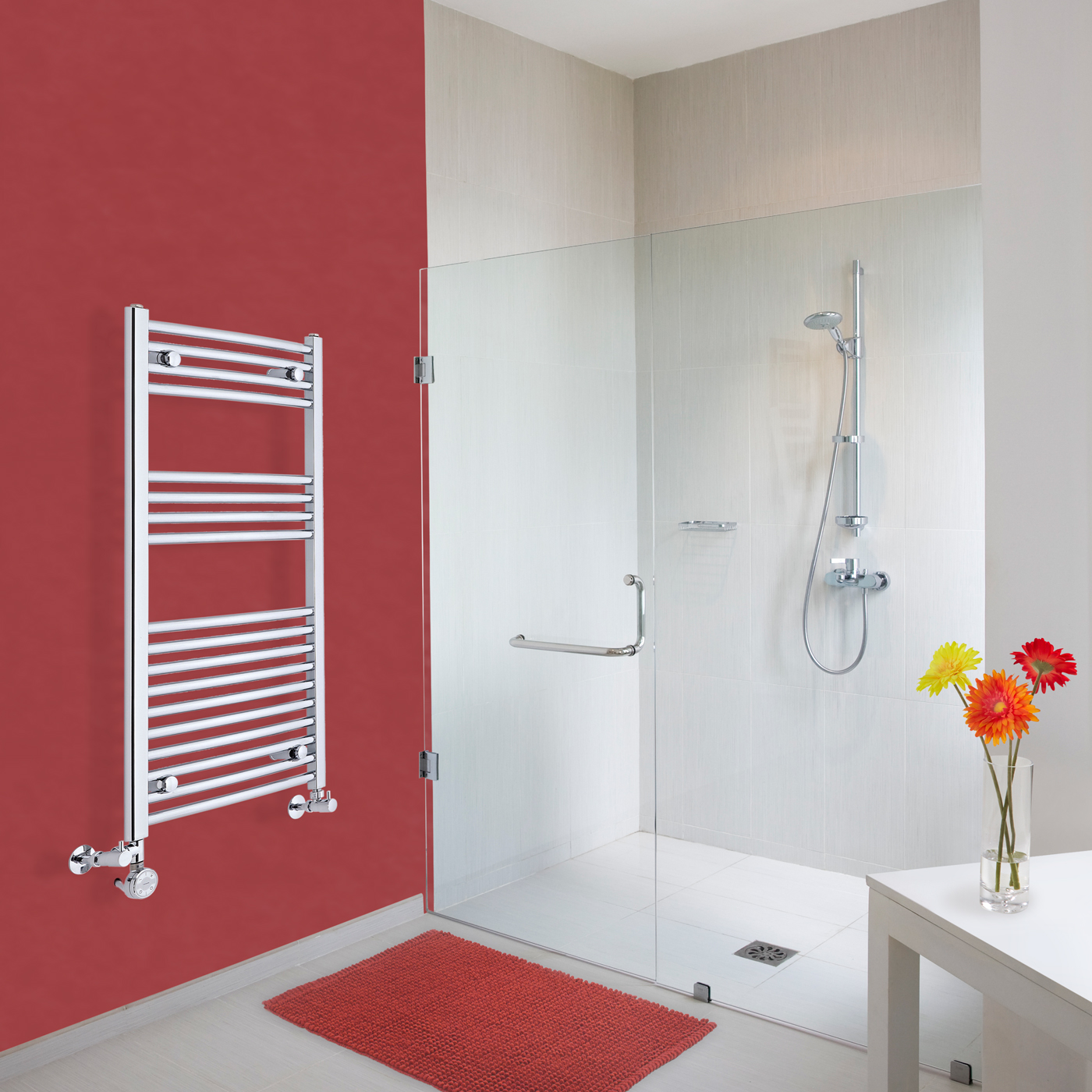 Ischia Handdoekradiator Dual Fuel Chroom 100cm x 50cm x 4,5cm 360 Watt