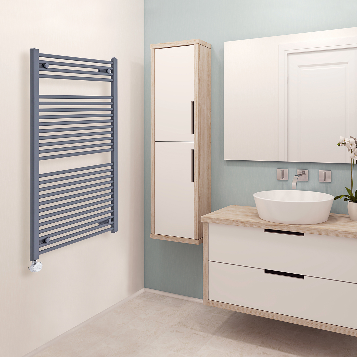 Loa Handdoekradiator Elektrisch Antraciet 120cm x 60cm x 3cm
