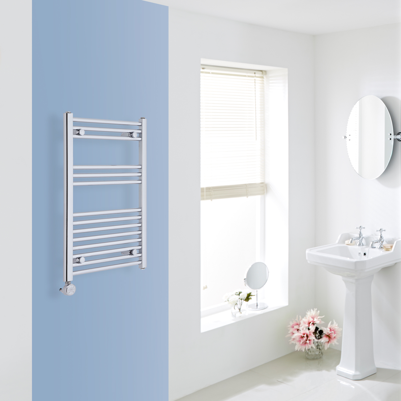 Ischia Handdoekradiator Elektrisch Chroom 80cm x 50cm x 3cm