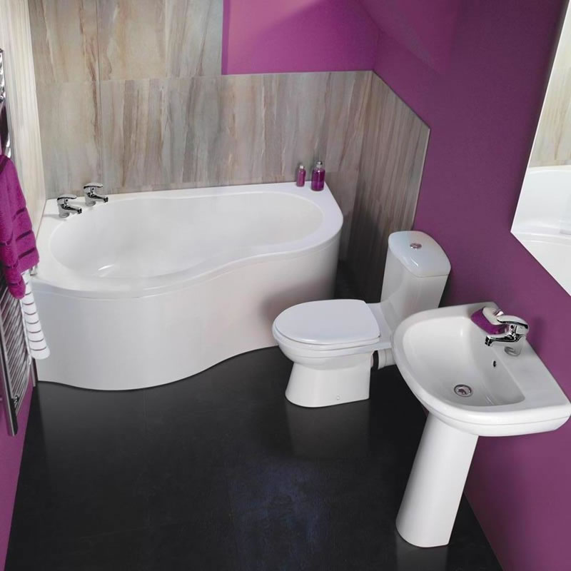 Ora Badkamerset inclusief Hoekbad, Wastafel en Toilet