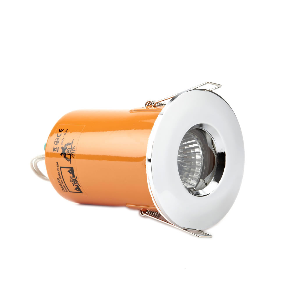 1 x IP65 GU10 Chroom Inbouwspot - Brand, Water & Stofwerend excl Lamp