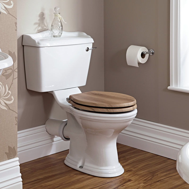 Klassieke 2-gats (half ronde) Wastafel en Toiletcombinatie