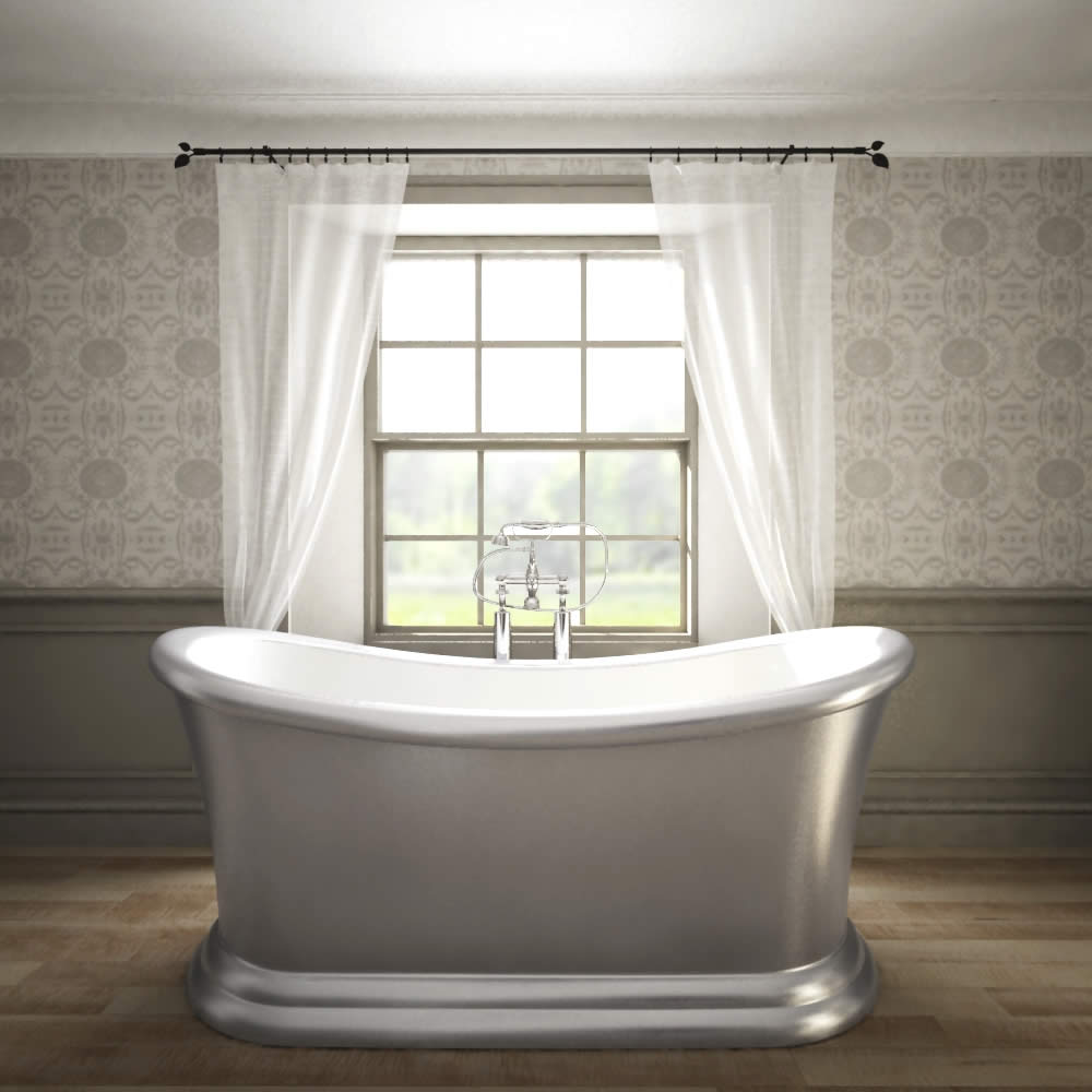Luxe klassiek zilvergrijs metallic vrijstaand bad