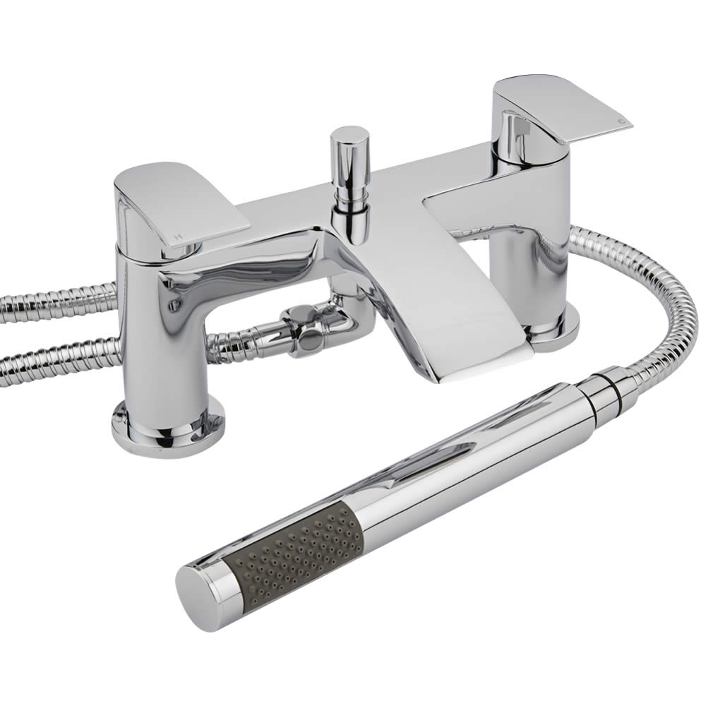 2-greeps Badmengkraan met watervaluitloop met Handdouche+houder