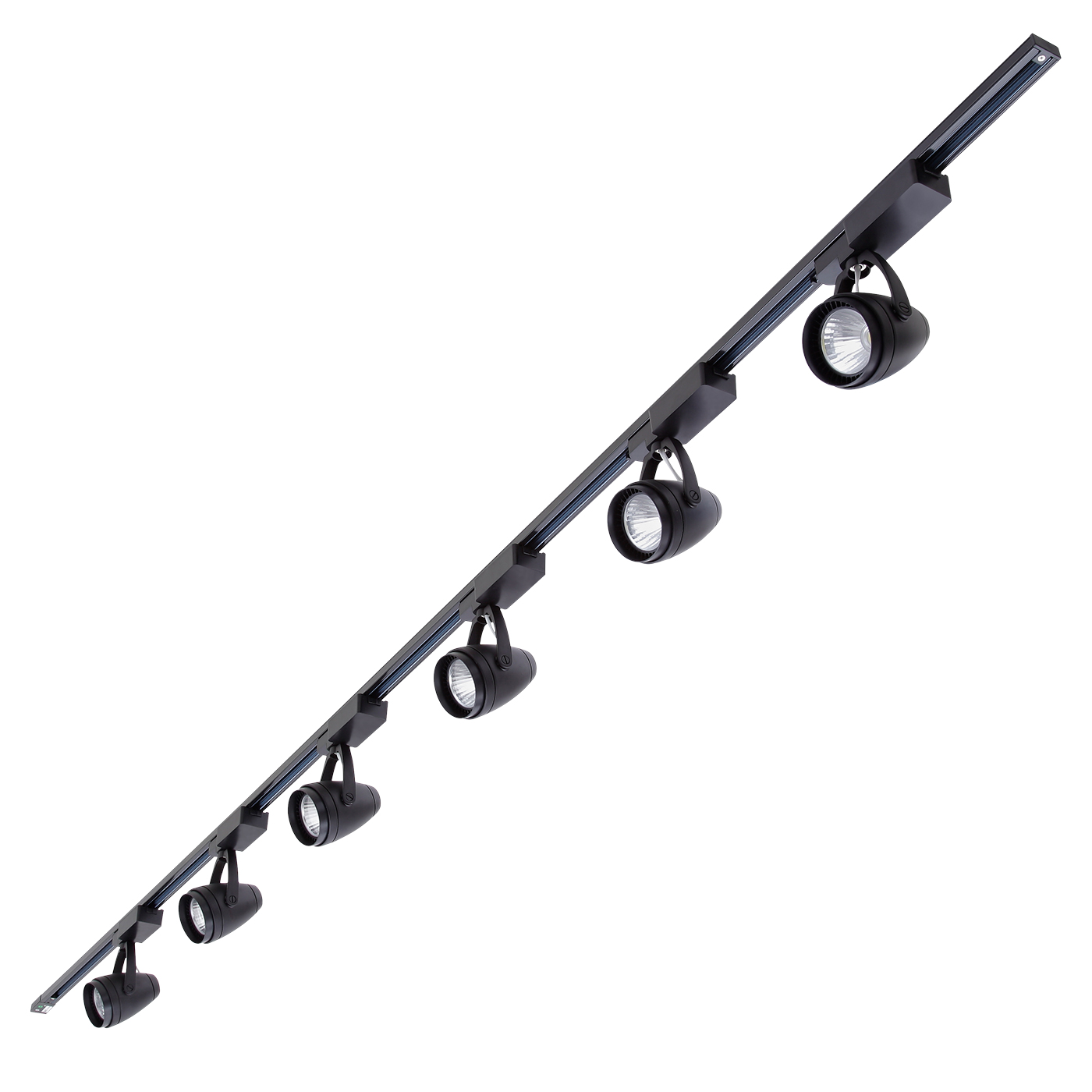 Biard 6 x 12W LED Railverlichting - 3 meter - Zwart