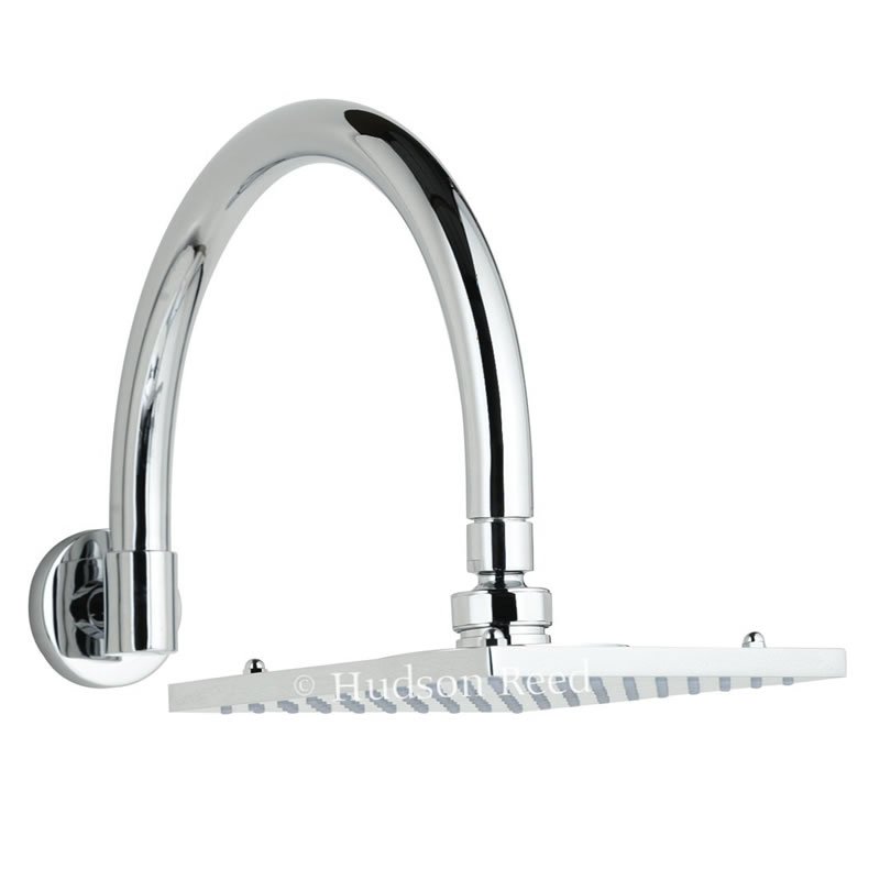 Vierkante Hoofddouche (20x20cm) met Gebogen Douche-arm