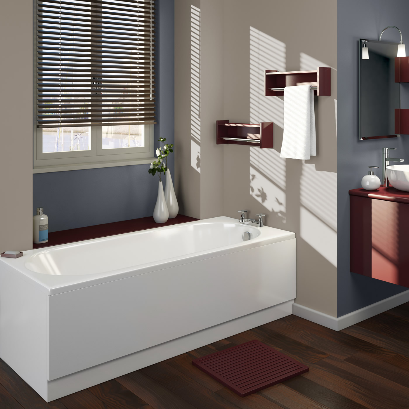 Afgerond Acryl Ligbad - 170 x 75cm excl. badpaneel