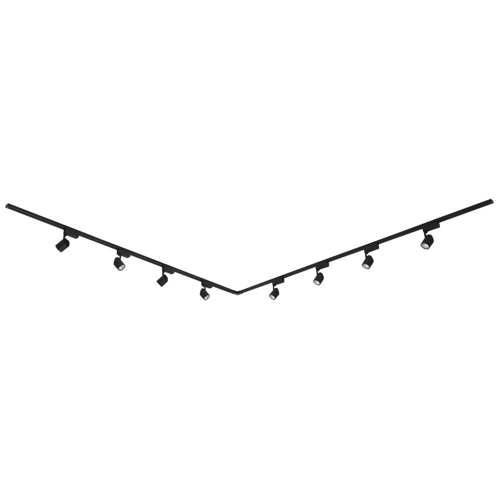 8 x 7W Led Railverlichting Incl Hoekverbinder - 2 x 2 Mtr. - L Model - Zwart