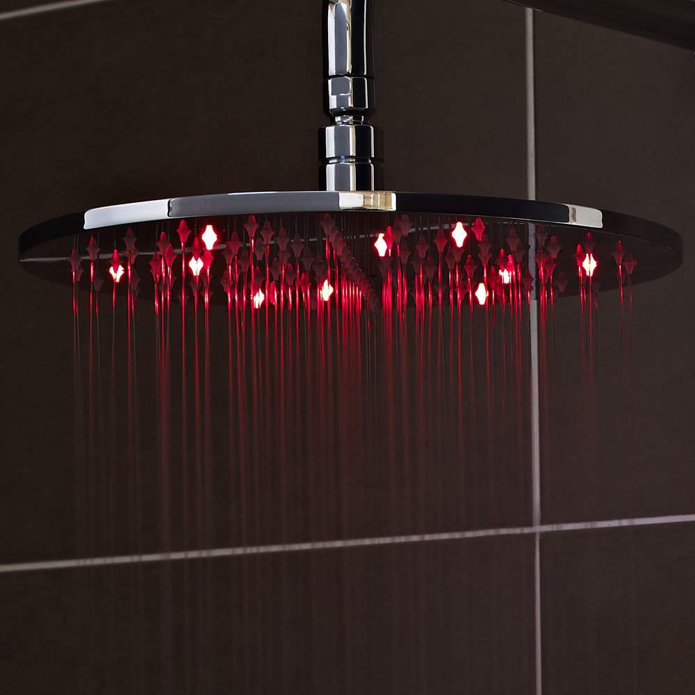 Waterbesparende Douchekop RVS Rond met LED Licht 20cm
