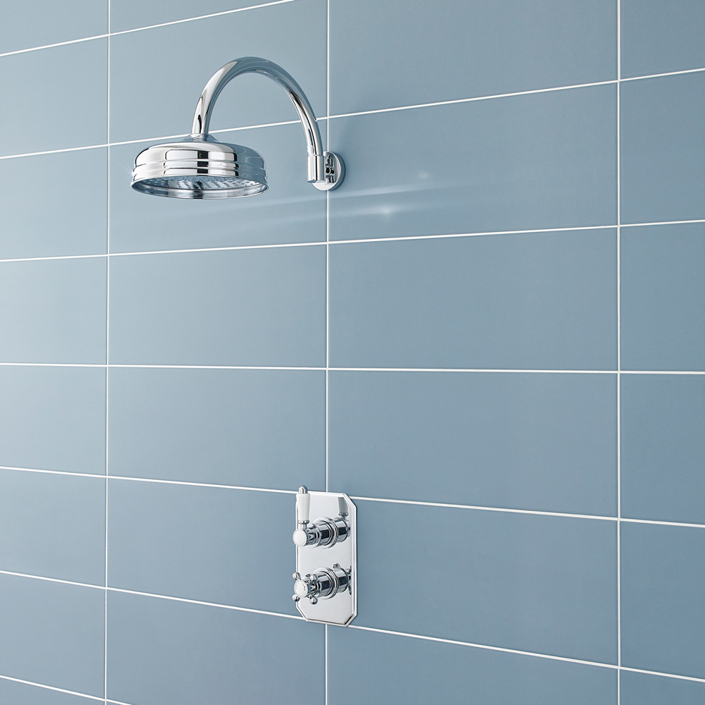 ECO 1-weg Klassieke Inbouw Thermostaatkraan inclusief Kraanhuis en Douchekop (d.20cm)