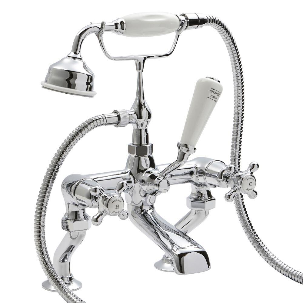 Topaz Klassieke Badmengkraan Met Badvuller en Handdouche - Kruiskop Handvaten
