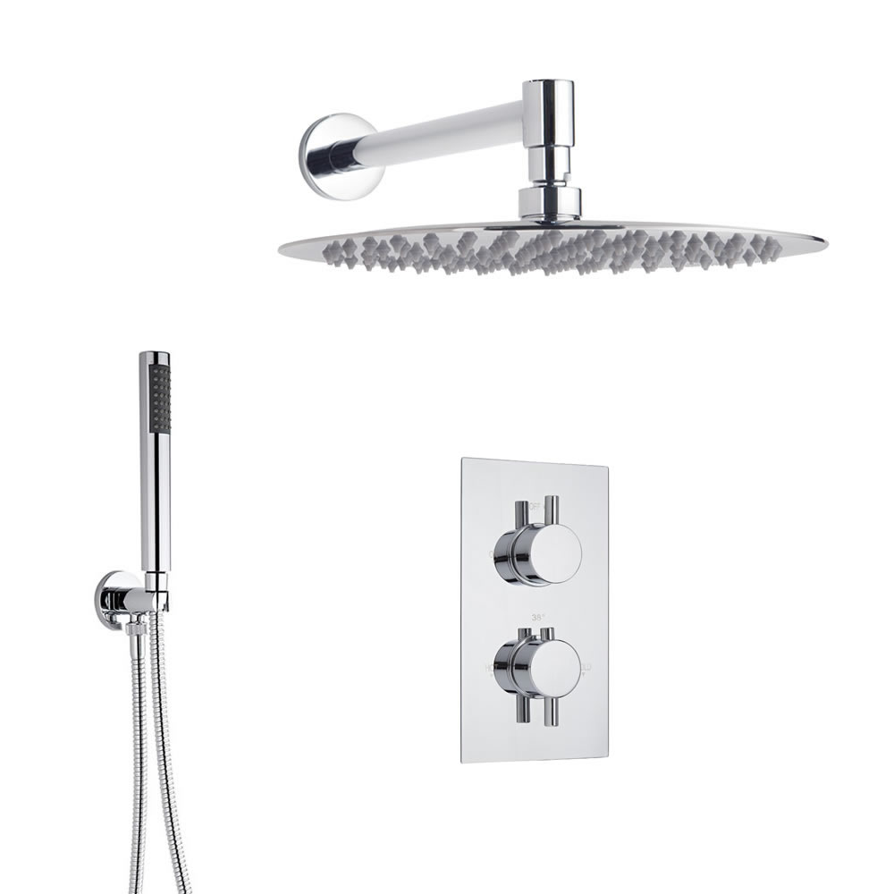 L'Ecko 2-weg thermostatisch doucheset met omstelkraan (douchekop d.30cm)