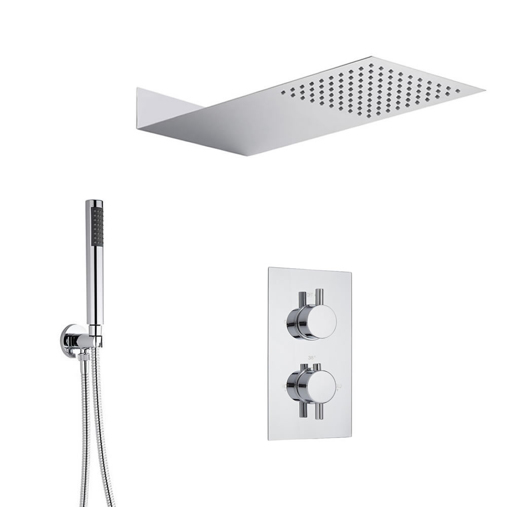 L'Ecko 2-weg thermostatisch doucheset met omstelkraan (douchekop 20x43cm)