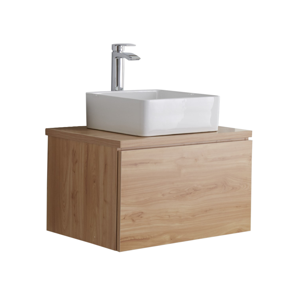 Newington Badkamermeubel Goud Eiken incl. Keramische Opzetwastafel 60cm