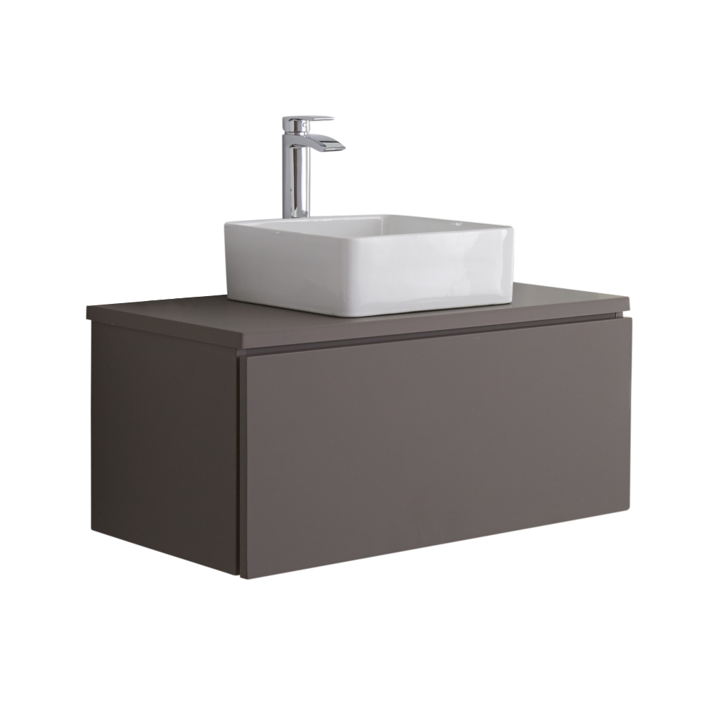 Newington Badkamermeubel Mat Grijs incl. Keramische Opzetwastafel 80cm