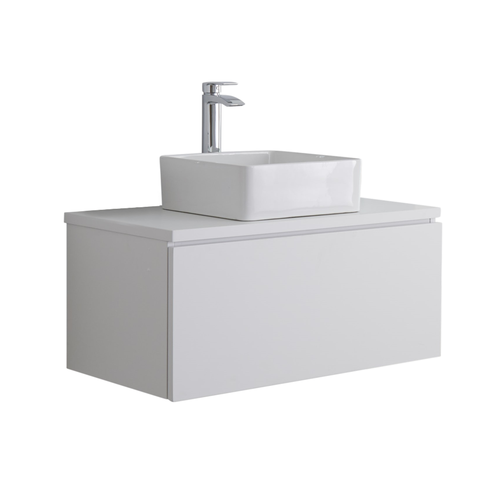 Newington Badkamermeubel Mat Wit incl. Keramische Opzetwastafel 80cm