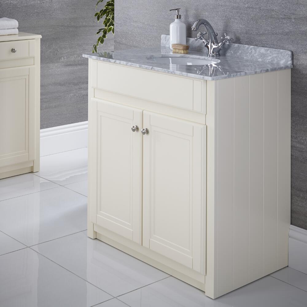 Charlton Traditioneel Wastafelmeubel MDF / Keramiek / Graniet Ivoor 80cm x 82cm x 50cm