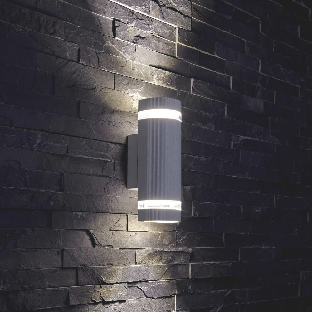 Architect Op- en Neerwaartse Buitenlamp - Rond - Zilver