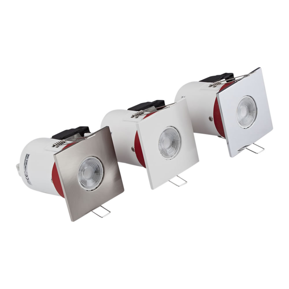 Biard 3 x IP20 GU10 Inbouwspot Dimbaar Excl Lamp Incl 3 x Omlijstingen Vierkant