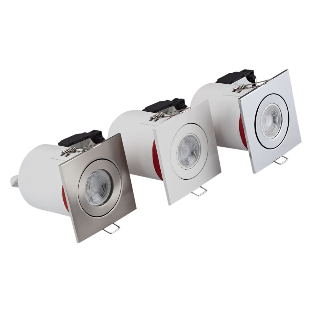 Biard 3 x IP20 GU10 Inbouwspot Kantelbaar Excl Lamp Keus Uit 3 x Omlijstingen Vierkant