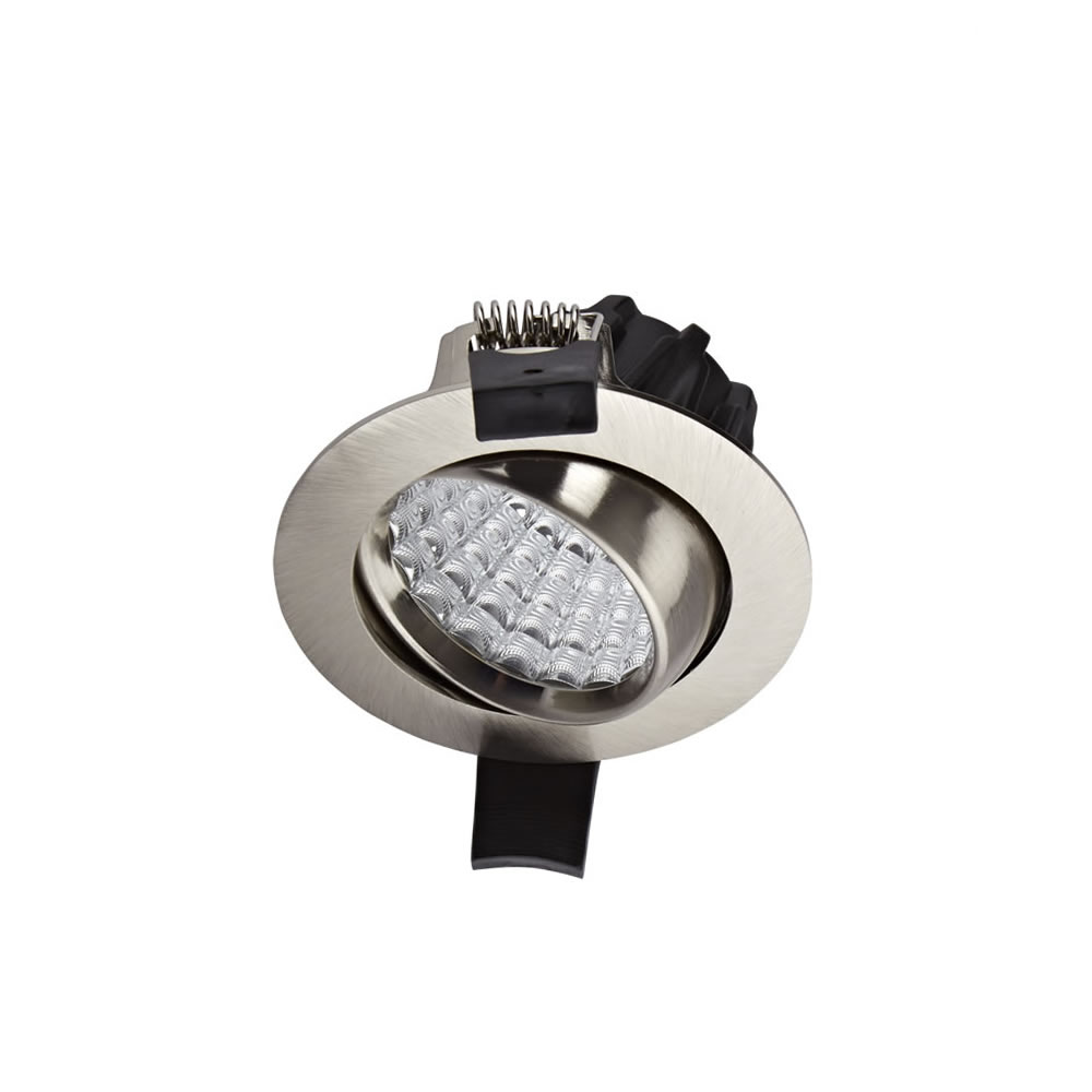 1 x 7W Dimbare en Kantelbare LED Inbouwspot incl Lamp & Driver - rvs