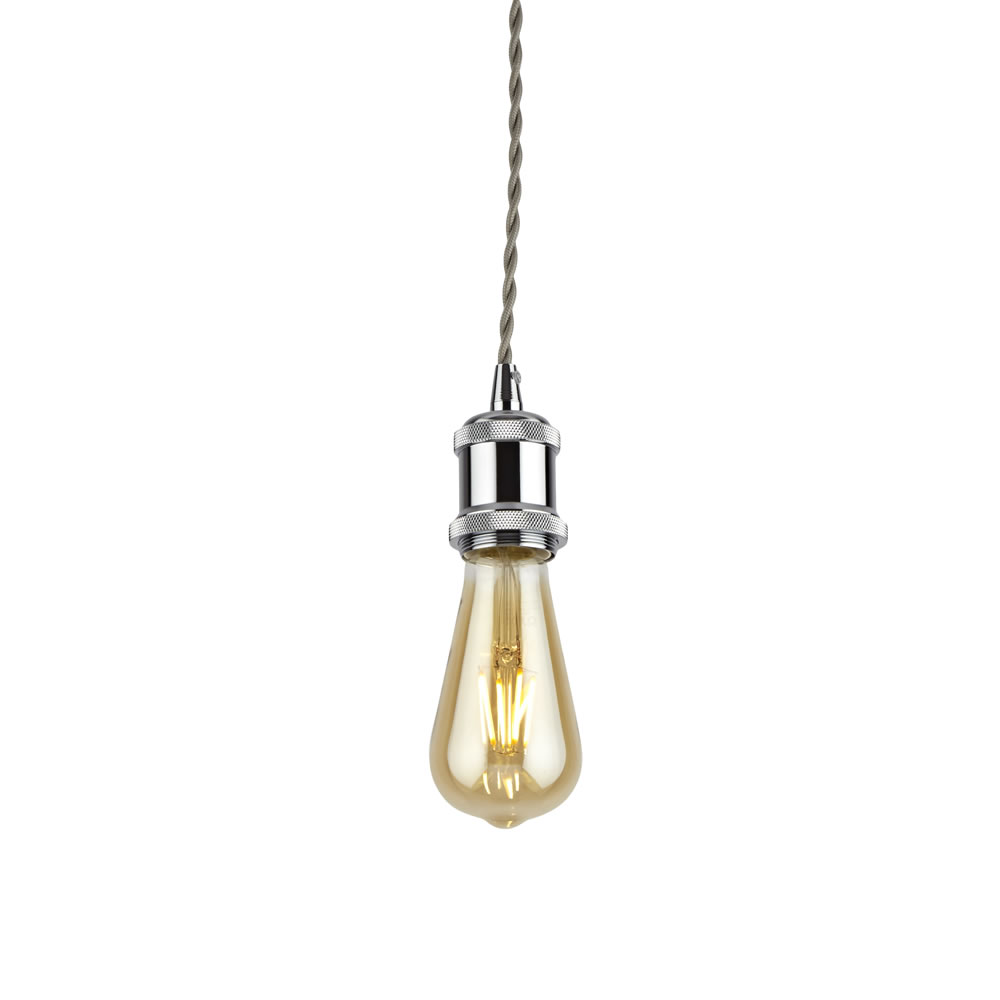 Norrebro Plafondkap, Kabel en E27 Fitting Chroom 4,8 x 6,9 cm