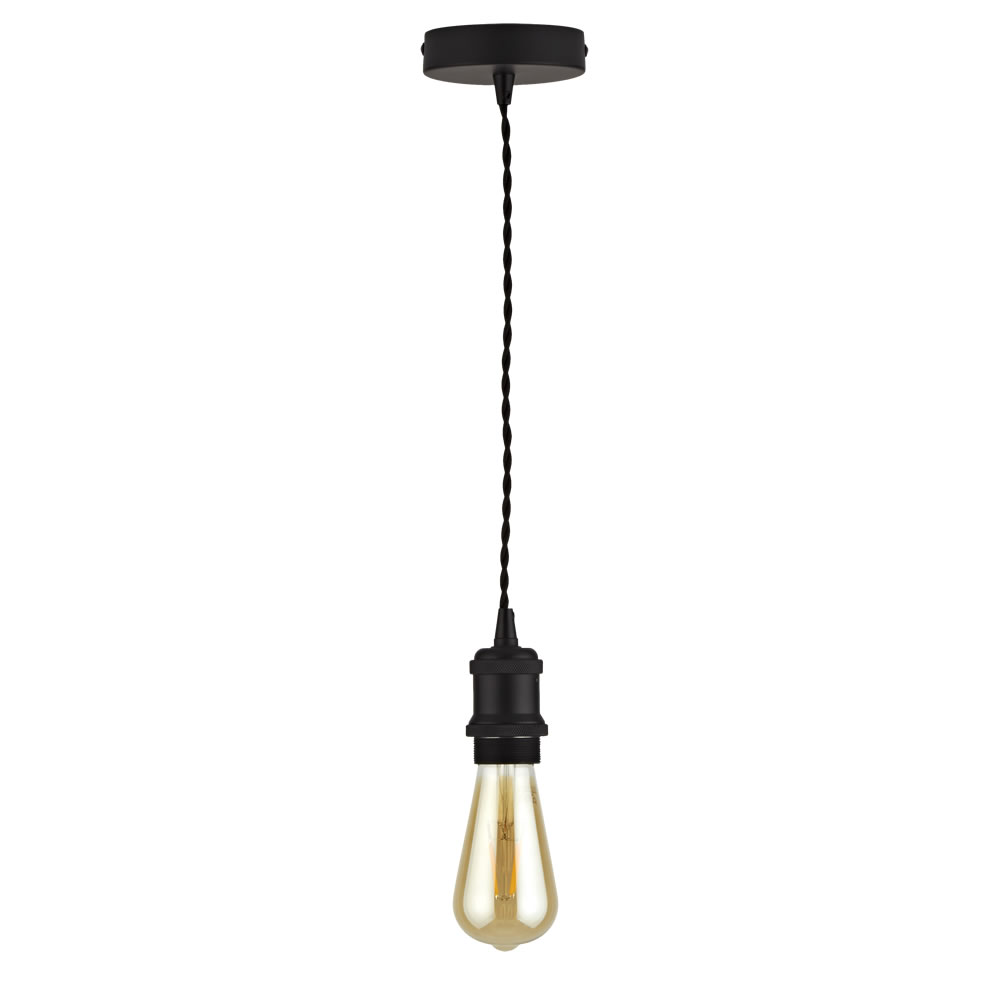 Biard Sredets Plafondkap, Kabel en E27 Fitting Mat Zwart 4,5 x 9,5 cm