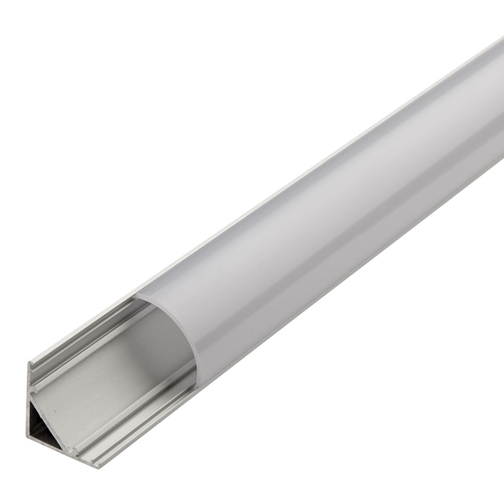 Biard 1 Meter Aluminium Hoek Profiel voor LED Stripverlichting - Afgeronde Doorzichtig of Matte Afdekkap