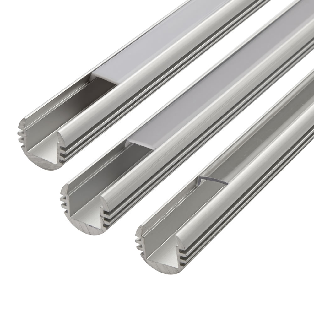 Biard 1 Meter Aluminium Halfrond Profiel voor LED Stripverlichting - Doorzichtig, Mat of Opaal Matte Afdekkap