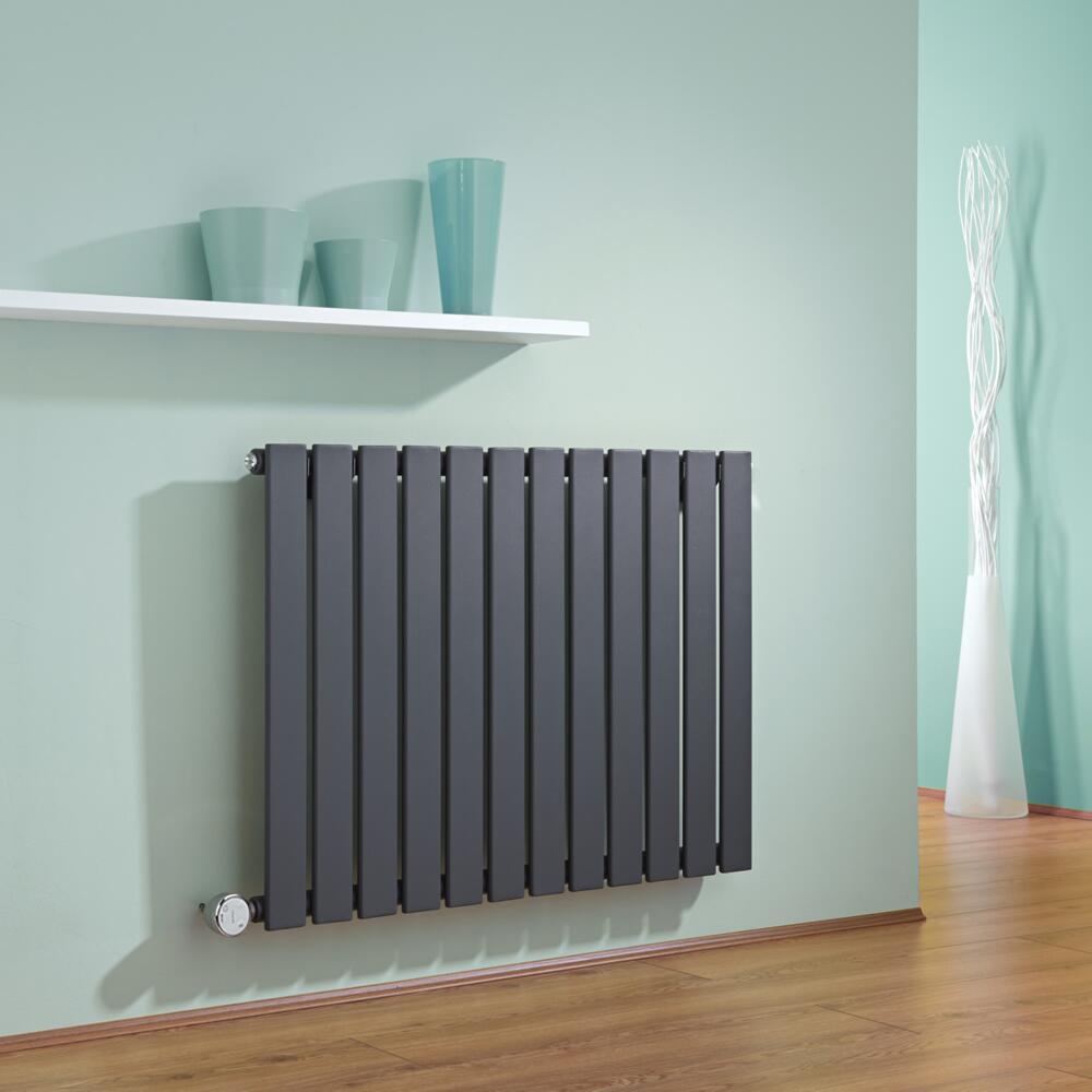 Delta Designradiator Elektrisch Horizontaal Antraciet 63,5cm x 84cm x 4,6cm