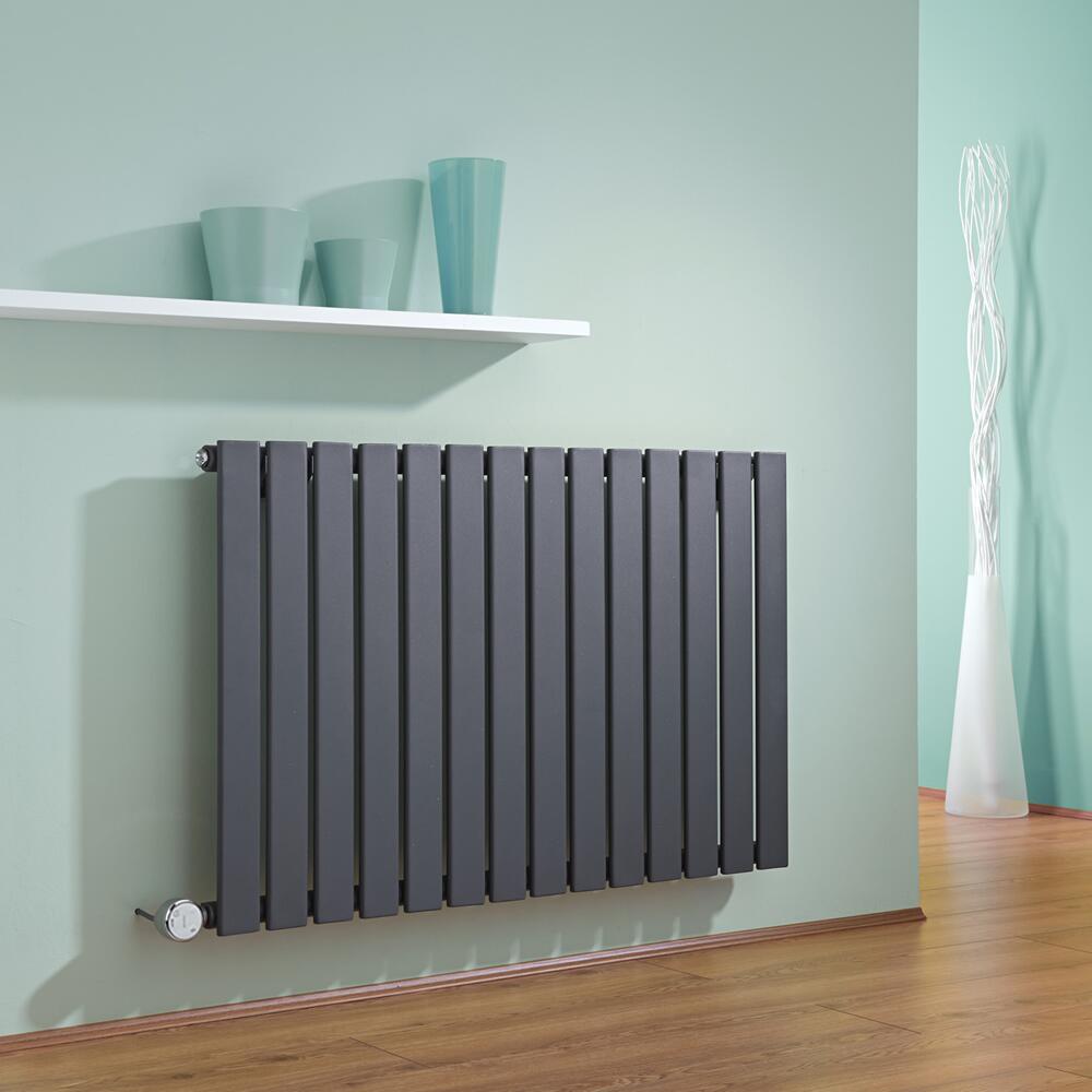 Delta Designradiator Elektrisch Horizontaal Antraciet 63,5cm x 98cm x 4,6cm