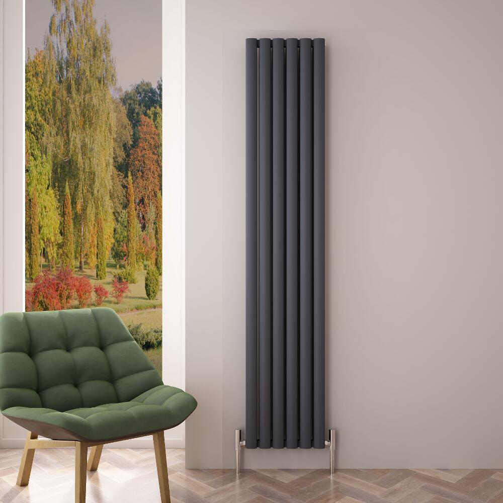 Revive Air Verticale Dubbelpaneel Designradiator - 180cm x 35cm x 7,6cm Antraciet 1502Watt