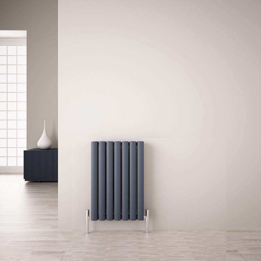 Revive Air Horizontale Aluminium Dubbelpaneel Designradiator - 60cm x 41cm x 7,6cm Antraciet 804 Watt