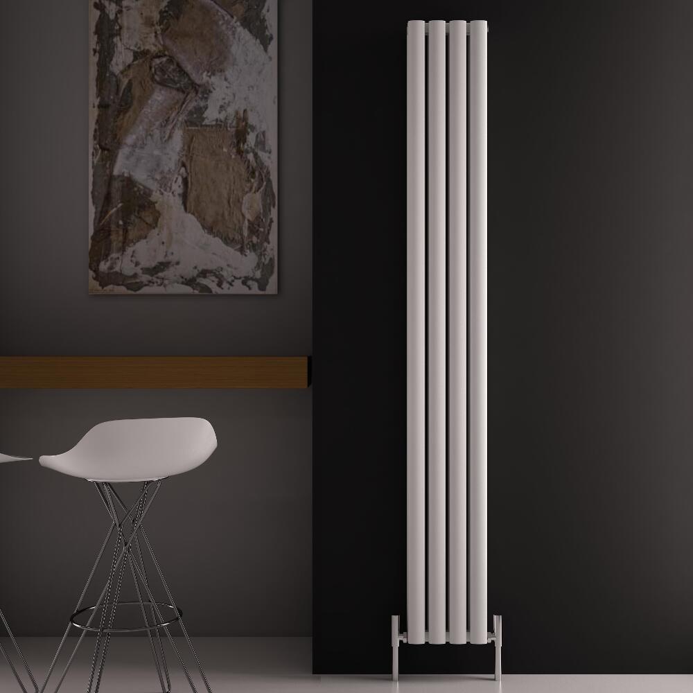 Revive Air Verticale Aluminium Dubbelpaneel Designradiator - 180cm x 23cm x 7,6cm Wit 1002Watt