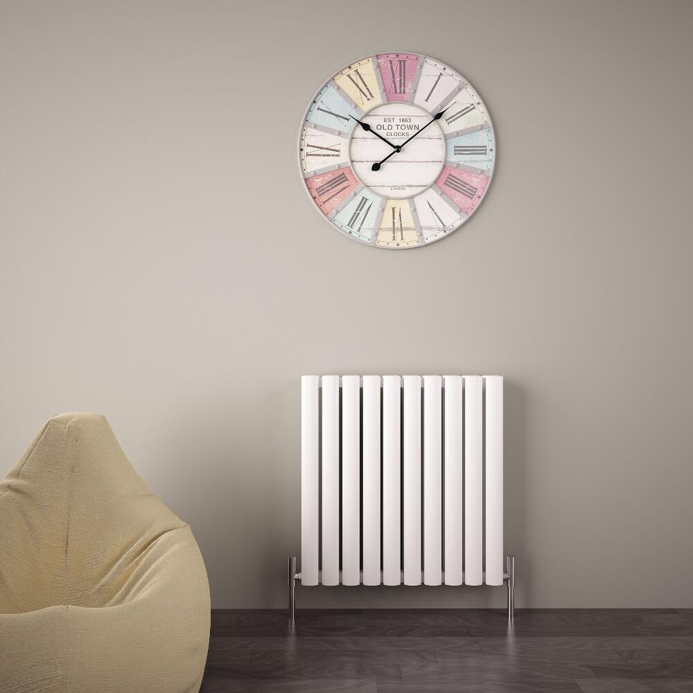 Revive Air Horizontale Aluminium Dubbelpaneel Designradiator 60cm x 59cm x 7,6cm Wit 1149Watt