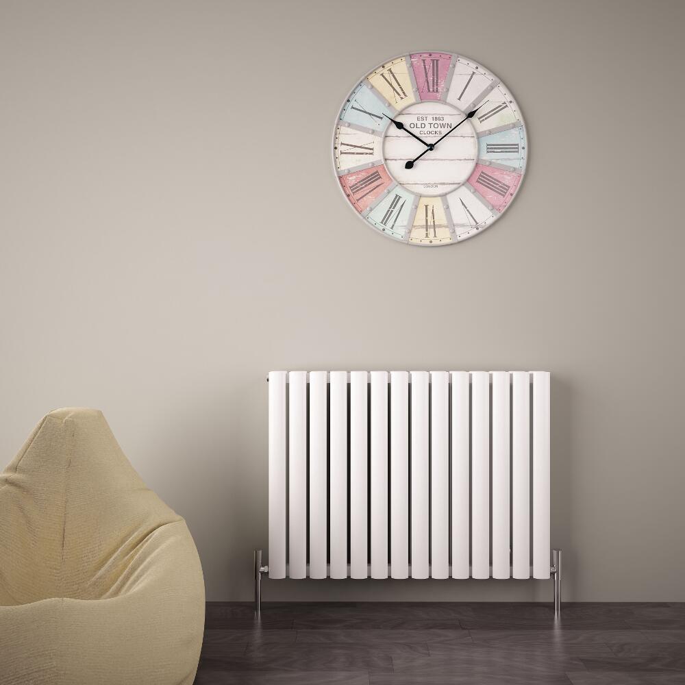 Revive Air Horizontale Aluminium Dubbelpaneel Designradiator 60cm x 83cm x 7,6cm Wit 1609 Watt