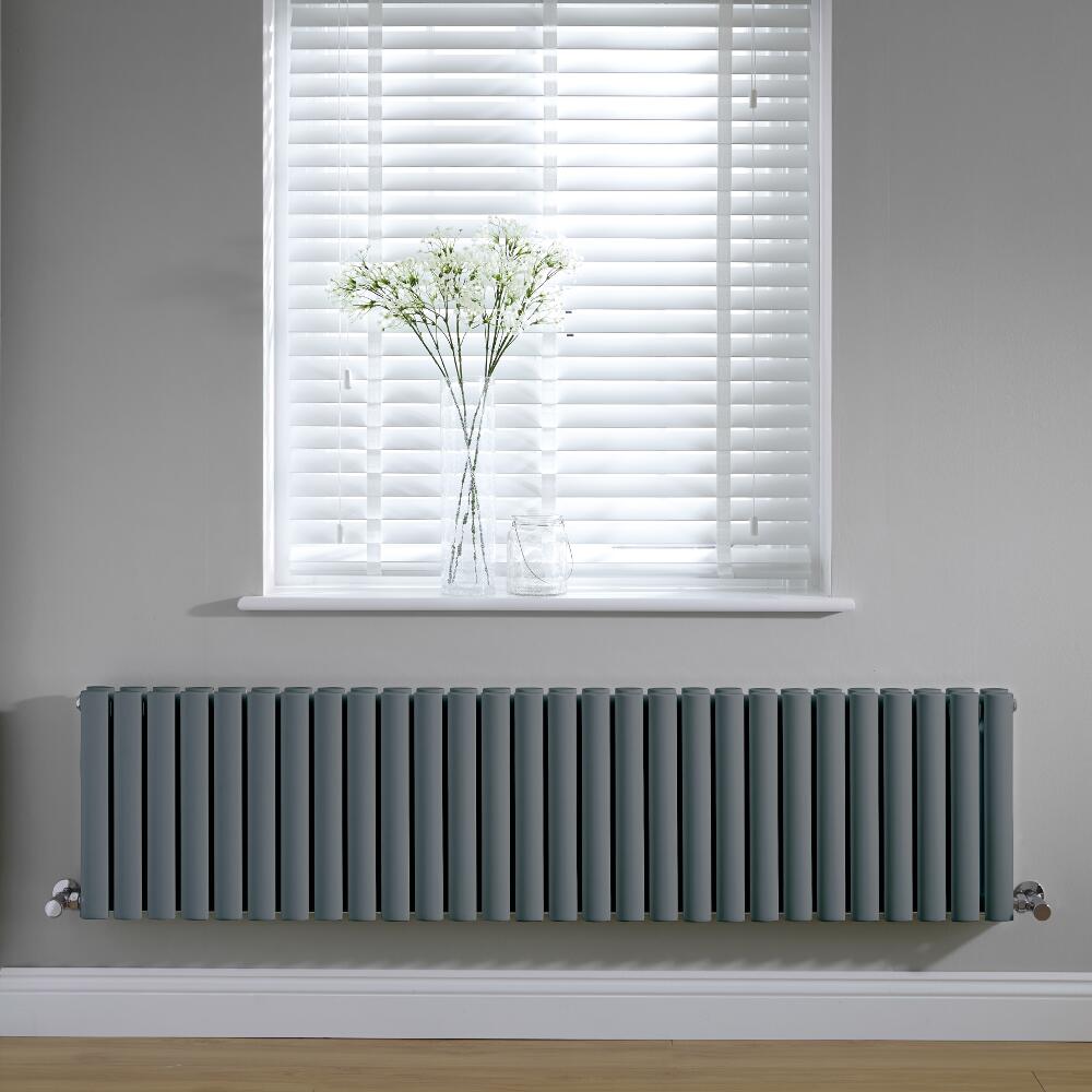 Revive Horizontale Dubbelpaneel Design Radiator 40 x 164,7 x 7,8cm - 1733Watt - Antraciet