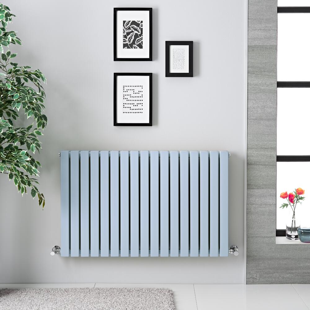 Sloane Designradiator Horizontaal Dubbel Paneel Helblauw 63,5cm x 100cm x 7,1cm 1022 Watt