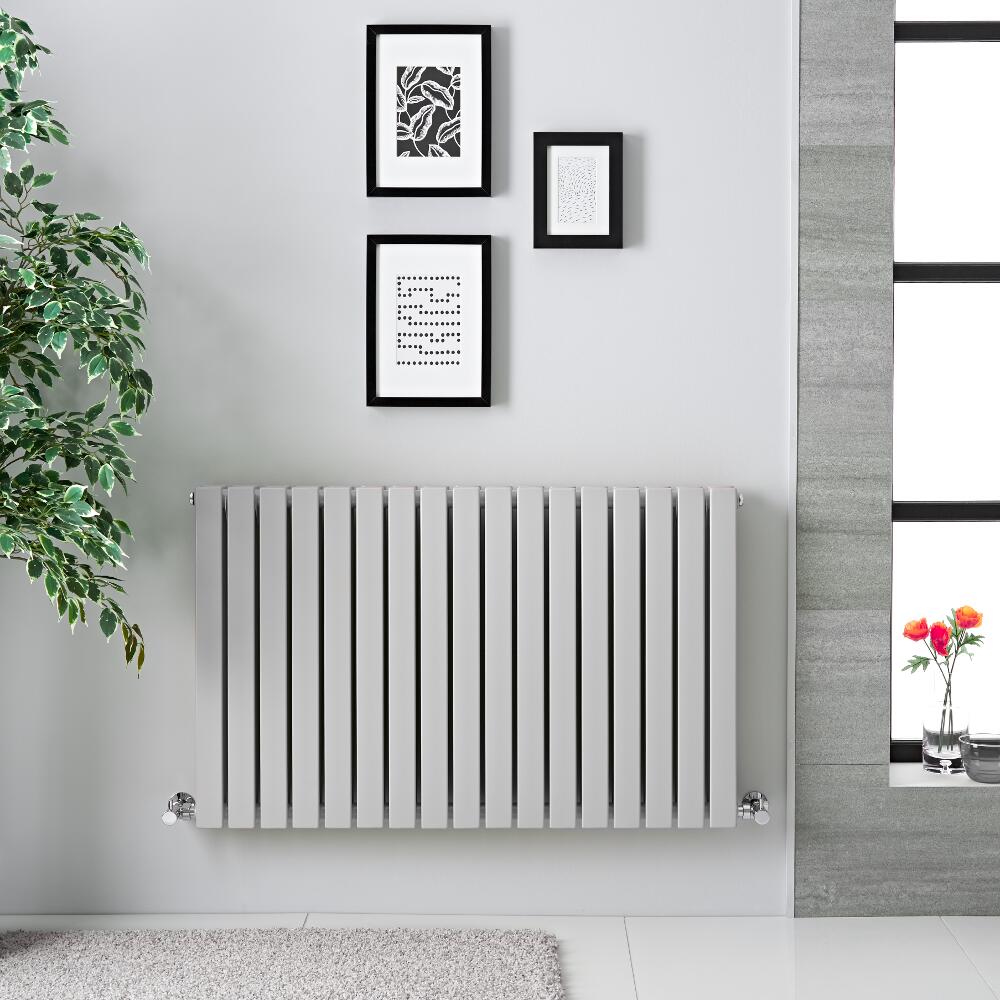 Sloane Designradiator Horizontaal Dubbel Paneel Licht Grijs 63,5cm x 100cm x 7,1cm 1022 Watt