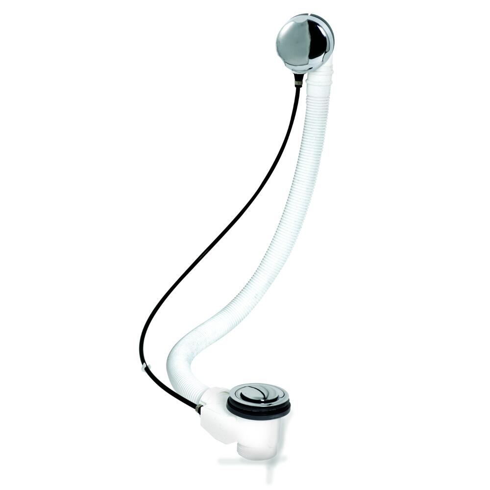 Bad afvoerplug en overloop combinatie (voor bad max 10mm dik)