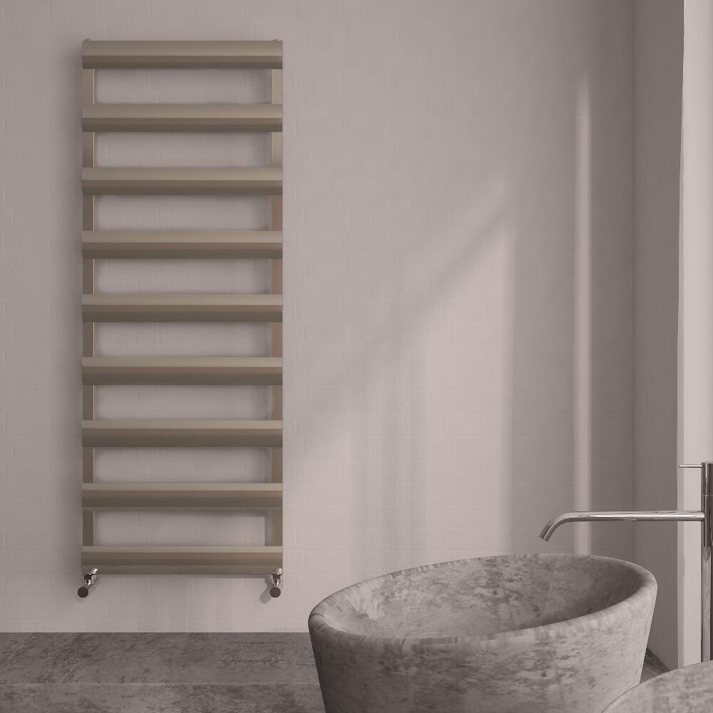 Gradus Designer Handdoekradiator Aluminium Geborsteld Chroom 552 Watt 159 x 50 x36 cm