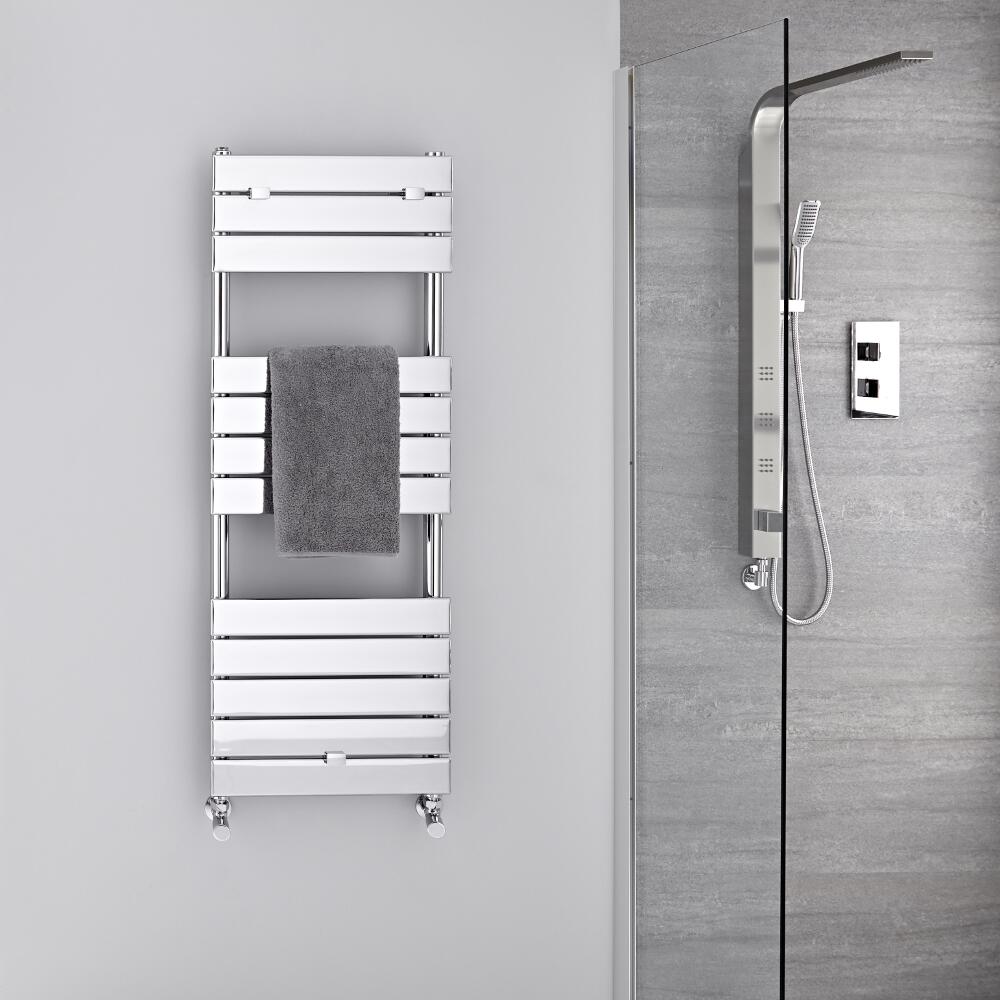 Lustro Verchroomd Handdoekradiator Staal Chroom 121,3cm x 45cm 4,5cm 374 Watt